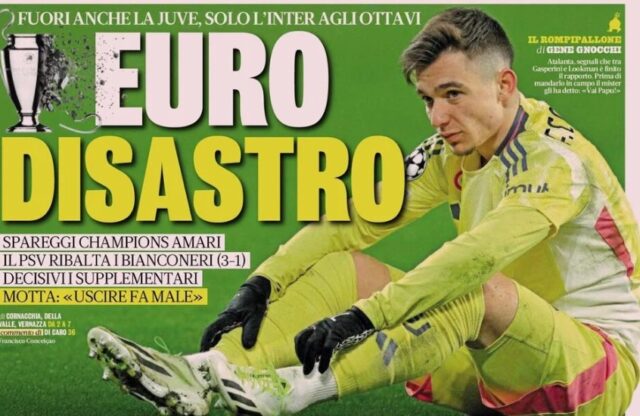 Le Prime Pagine di Oggi – Waterloo della Juventus, Disastro