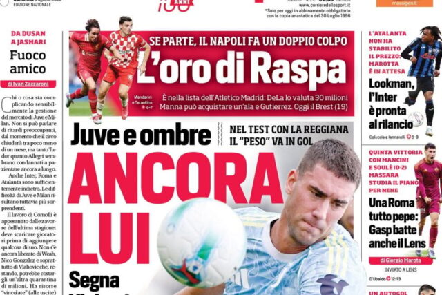 Titoli di Oggi: Vlahovic ancora protagonista, rilancio di Lookman, Raspa